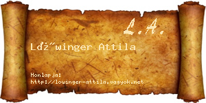 Lőwinger Attila névjegykártya